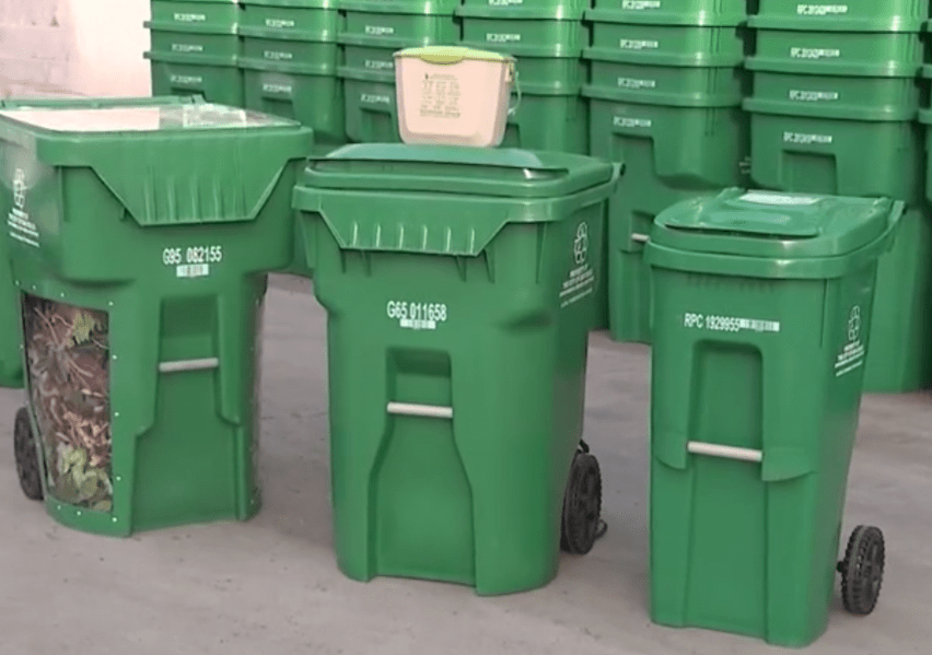 San Diego has completed the delivery of the green compost bin.  What did they do?