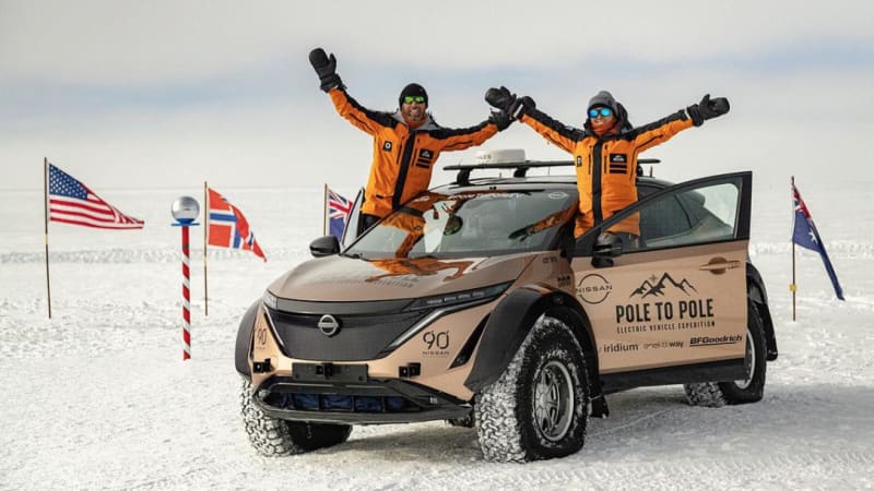 An EV completed the first-ever drive from magnetic North Pole to South Pole