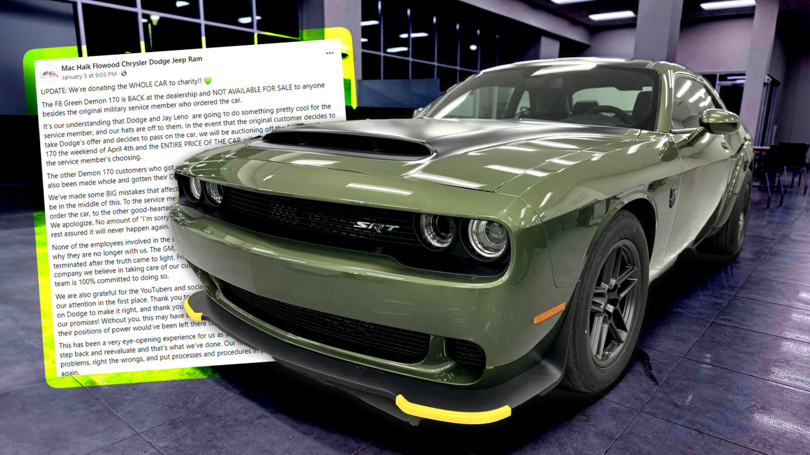 Dodge Dealer Mac Haik Fires 3 After Selling Soldier’s Dream Demon 170